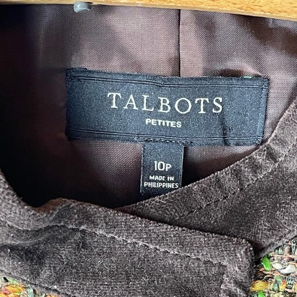TALBOTS Jacket Women’s Sz‎ 10 Petite Brown Tweed Short Blazer - Picture 6 of 12